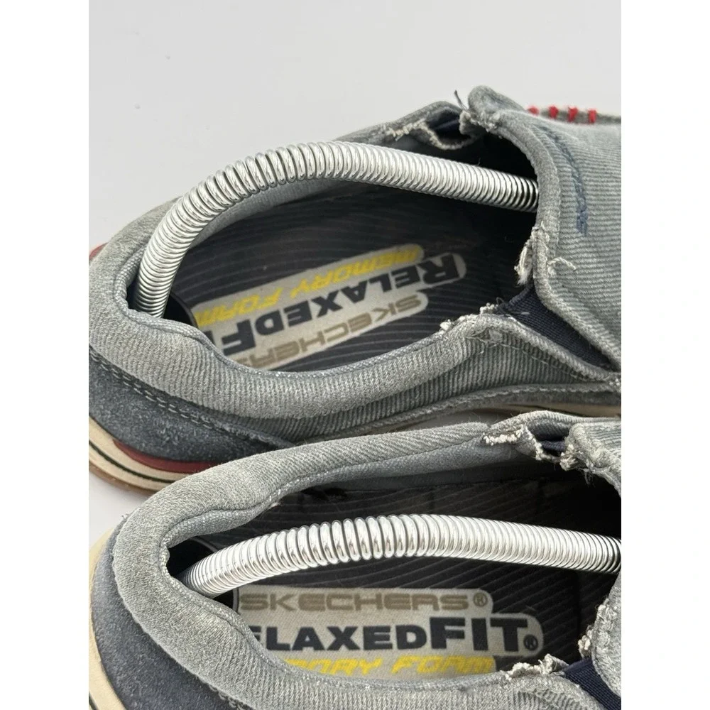 Sketchers Expected Avillo Slip on Shoes Mens Size 7 Navy Vintage Washed Cushion